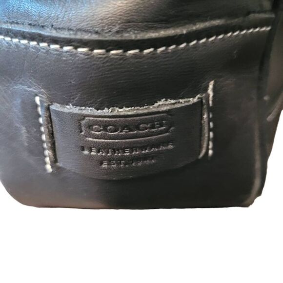  Coach Leather Black Tote bag with zip closure 21x12 - Picture 4 of 13